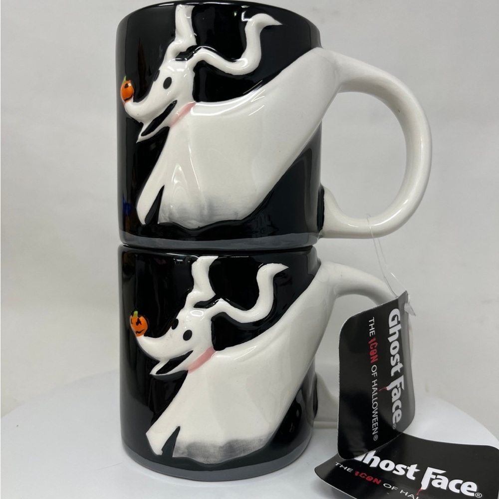 Disney Nightmare Before Christmas Black and White Zero Silhouette Mugs
